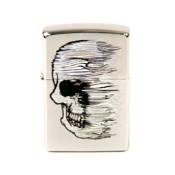 ZIPPO chrom gebürstet color "Skull Lined" 60004413