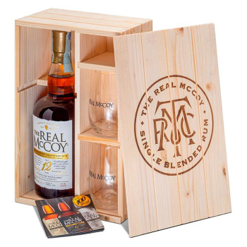 The Real McCoy 12Y 100 Proof Limited Editio 0,7l 50% Wooden box + 2 Glasses