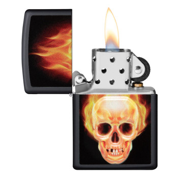 ZIPPO schwarz 3D-Druck "Flaming Skull" 60006132 - 1