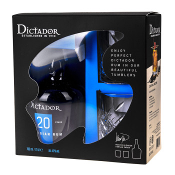Dictador 20Y 0,7l 40% +2 Glass Giftbox